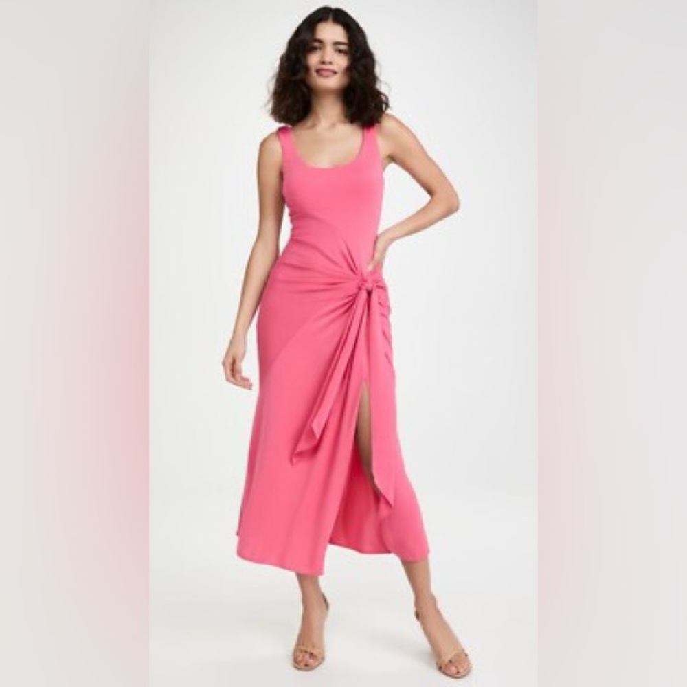 Cinq à Sept Vera Tie Detail Pink Sleeveless Midi Dress size M‎
